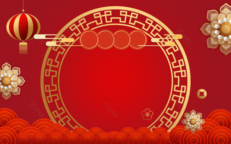 年货节古风国潮风格海报背景图片,插画/手绘图,插画/手绘图库,插画/手绘图下载,插画/手绘